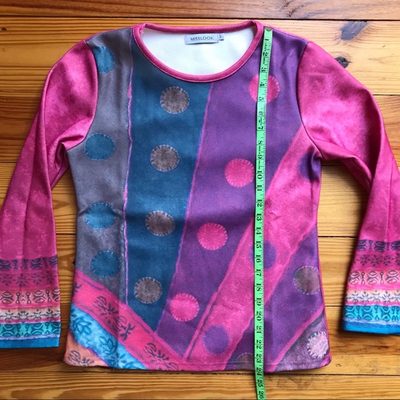 Miss Look Pink Purple Polka Dot Sweater, NWT, S - Picture 10 of 16